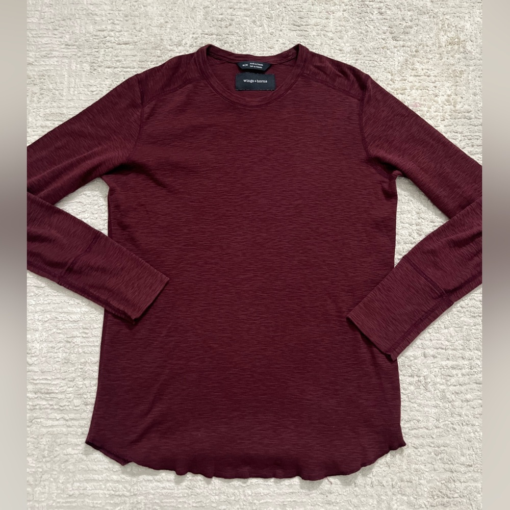 Wings+Horns Long Sleeve Henley Tee